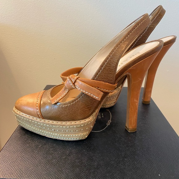 Prada Vitelli Rovere sz 38 platform shoes. - Picture 3 of 8